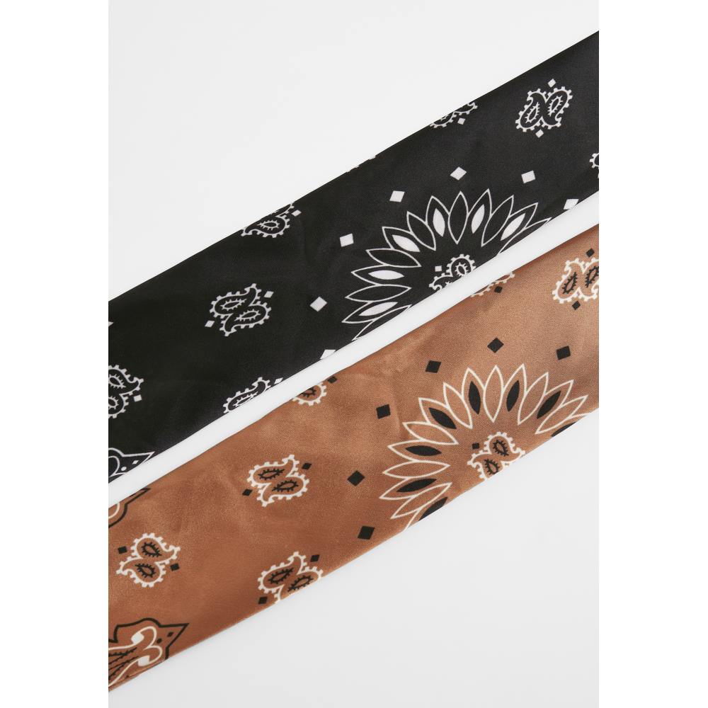 Urban Classics - Satin Bandana 2Pack black+cognac one size Bandana - Face mask - Black/Brown